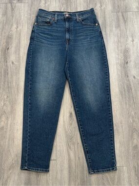 Levi's Casual Dark Indigo Blue High Waisted Tapered Mom Jeans